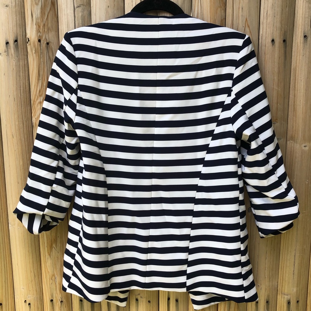 Navy and White Striped Blazer